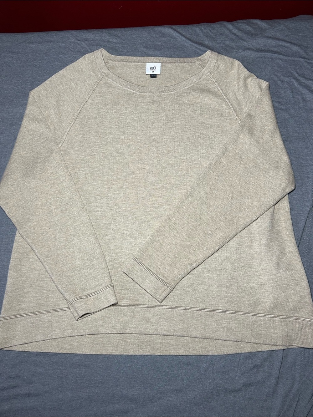 CAbi Women's Crewneck Oversized Sweater in Heather Oatmeal